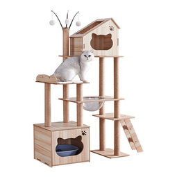 Cat Tower Stylish 160cm : Compact, Affordable, Perfect for Play, Scratch, and Sleep - #shop_name